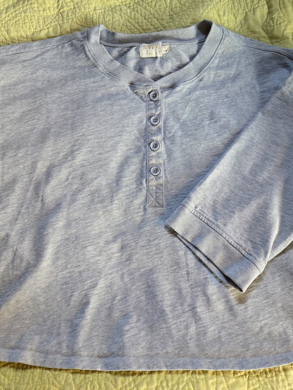 Nation LTD Gray Cropped Boxy Long Sleeve